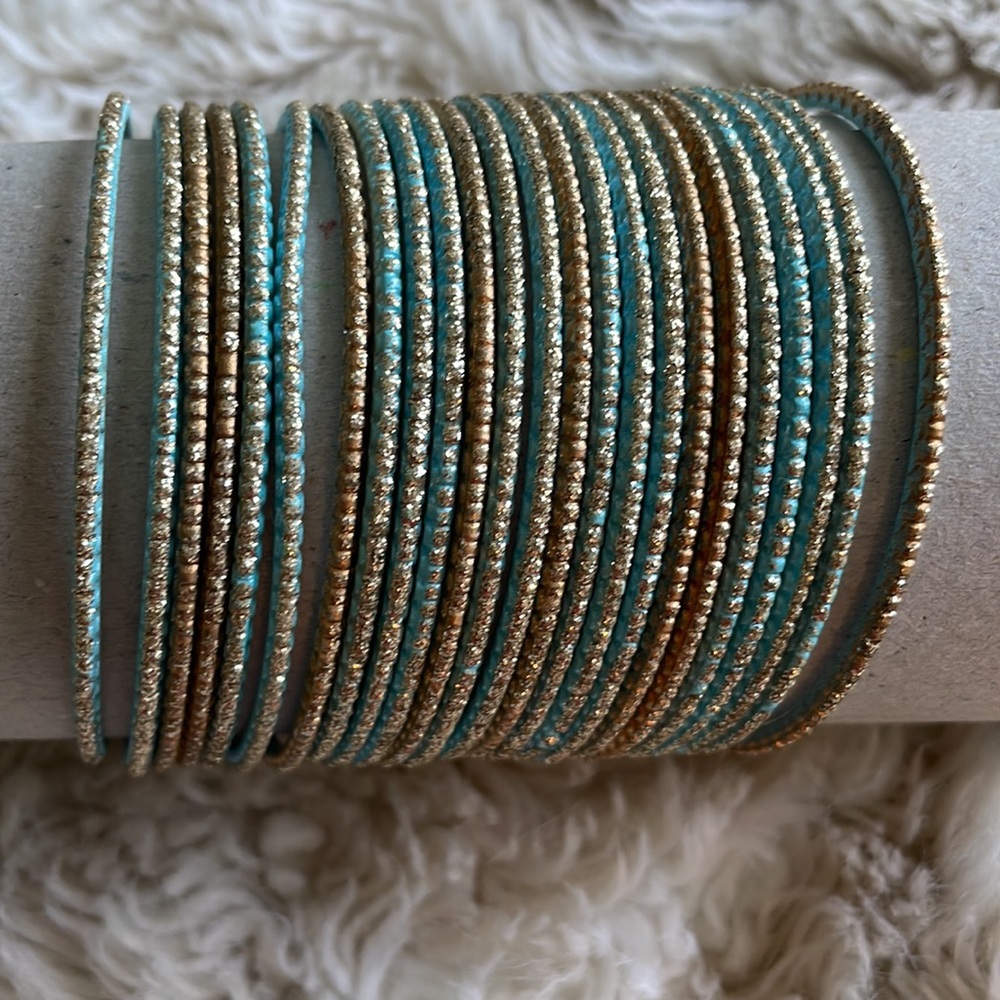 Turquoise Crystal Stackable Bangle Set - Brand - Picture 5 of 6